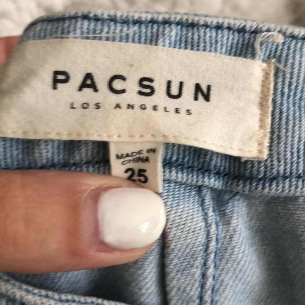 Pacsun Light Blue Jean Mini Skirt Size 25 - Picture 6 of 7